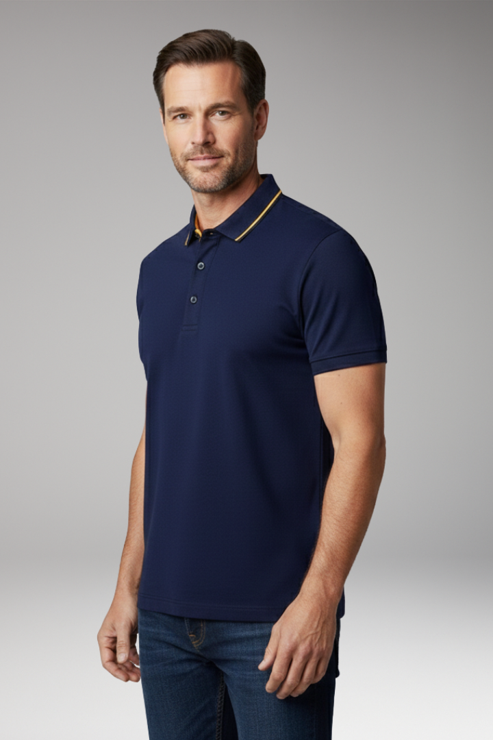 Men’s Polo Shirt with Classic Collar and Button Placket