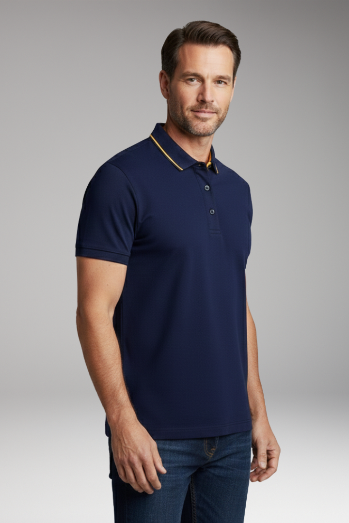Men’s Polo Shirt with Classic Collar and Button Placket