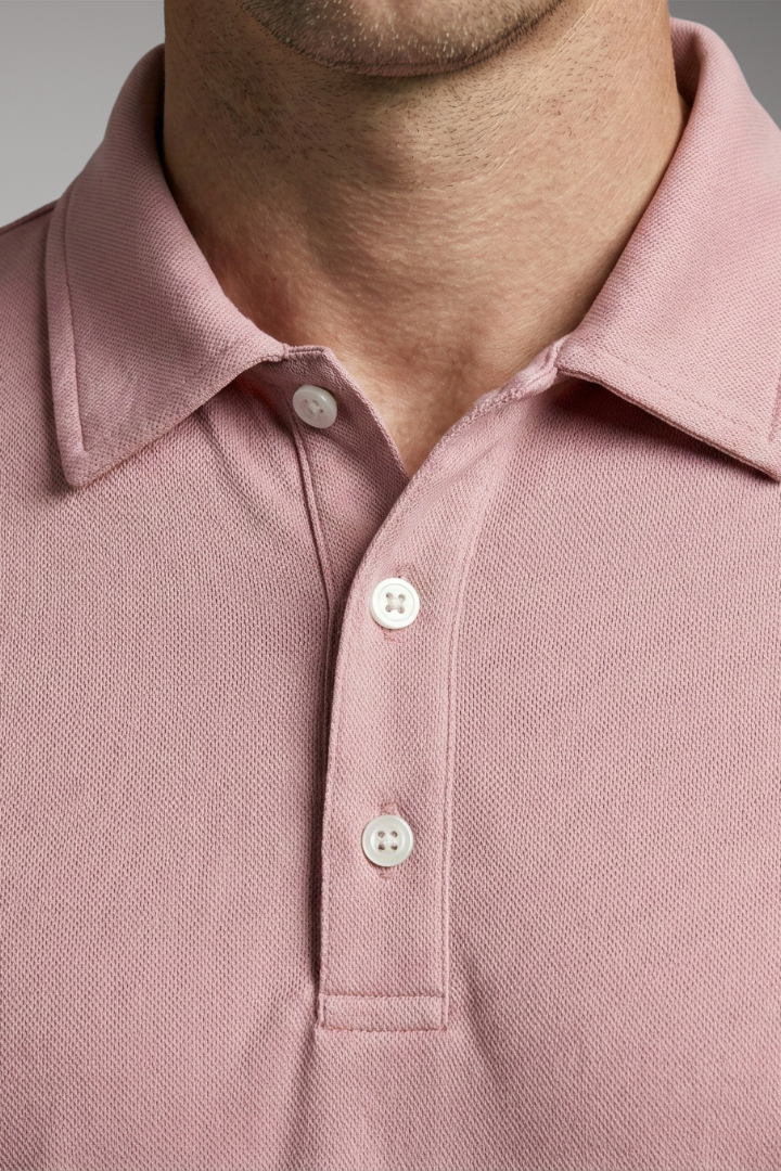 Men's Long Sleeve Polo Shirt with Button Placket