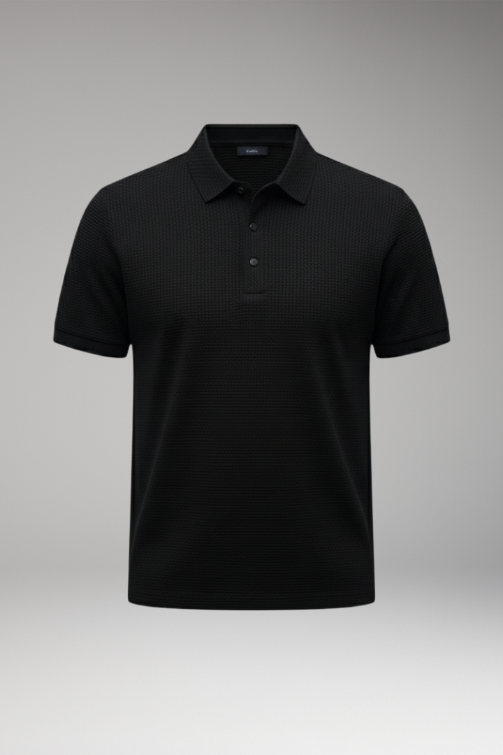 Men’s Polo Shirt with Short Sleeves and Button Neckline
