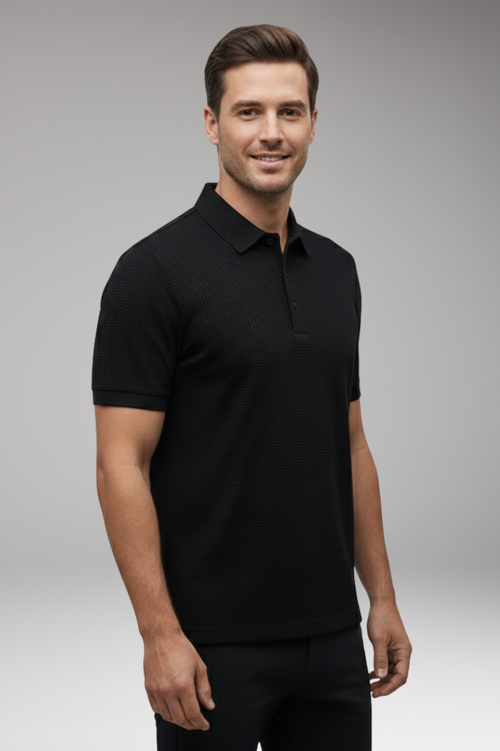 Men’s Polo Shirt with Short Sleeves and Button Neckline