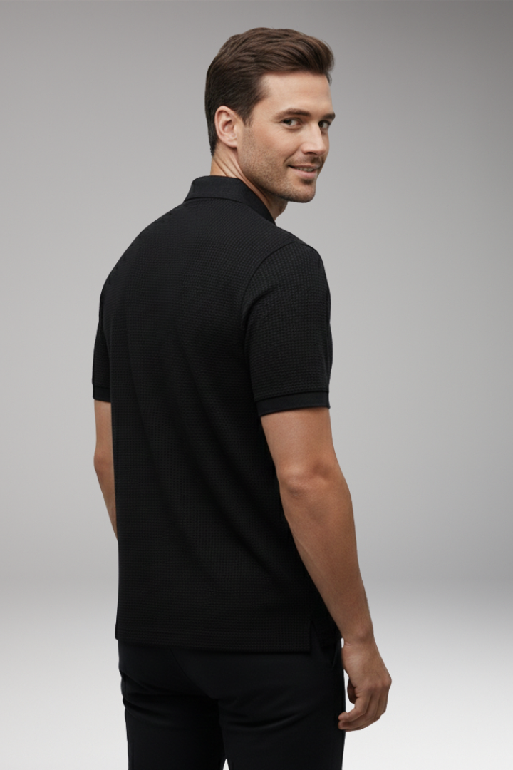 Men’s Polo Shirt with Short Sleeves and Button Neckline