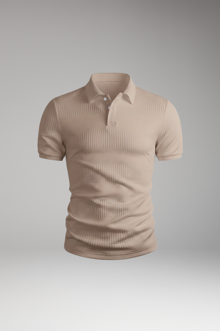 Men’s Polo Shirt with Short Sleeves and Button Placket