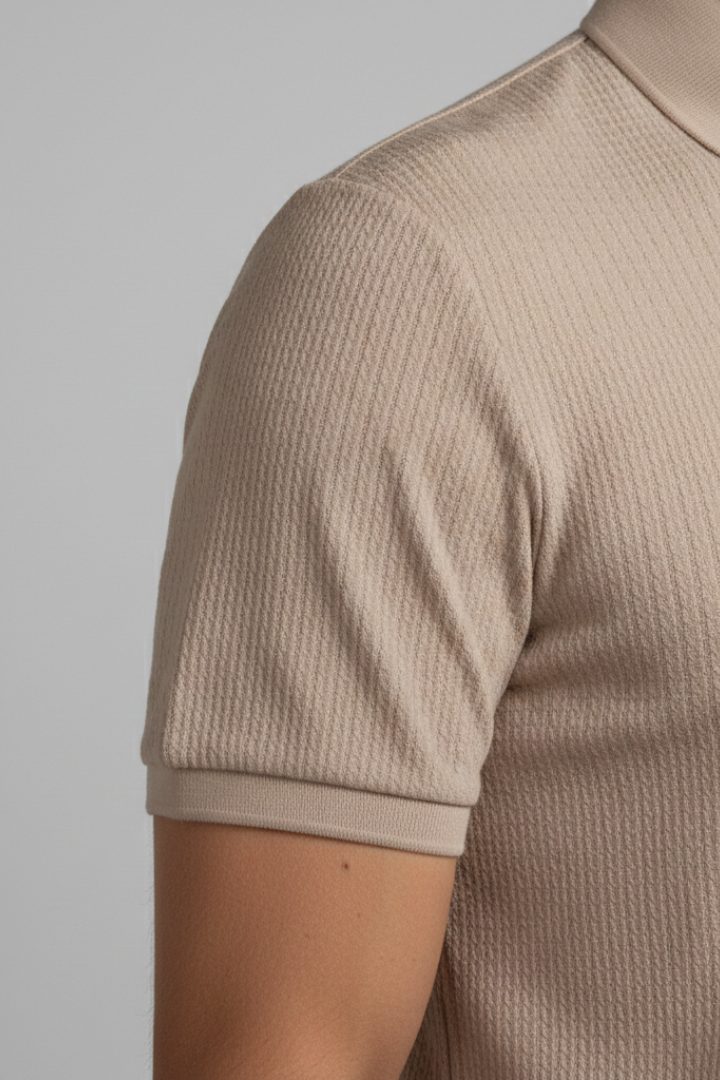 Men’s Polo Shirt with Short Sleeves and Button Placket