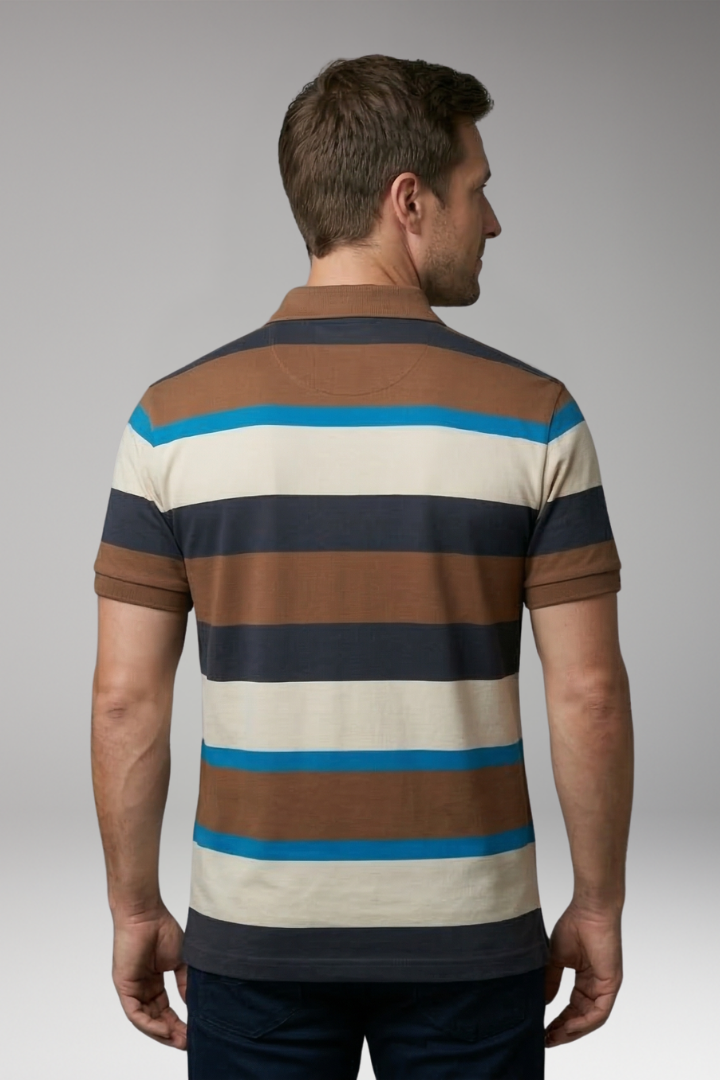 Men’s Polo T‑Shirt with V‑Neck and Button Placket