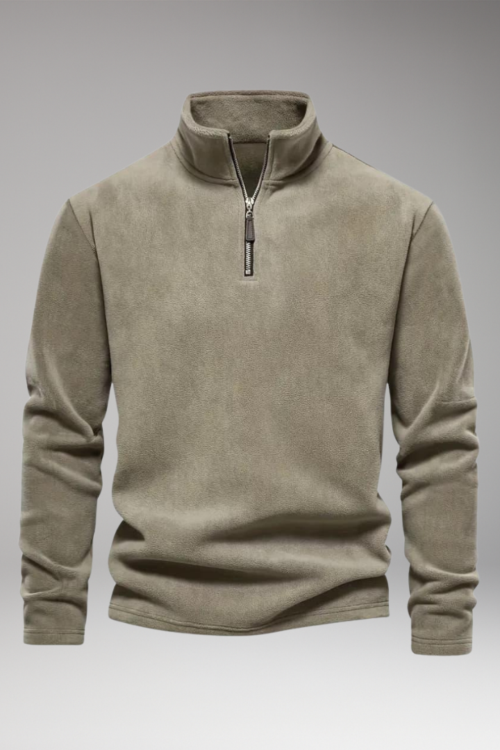 Men’s Pullover with Zip Closure and Fleece Lining
