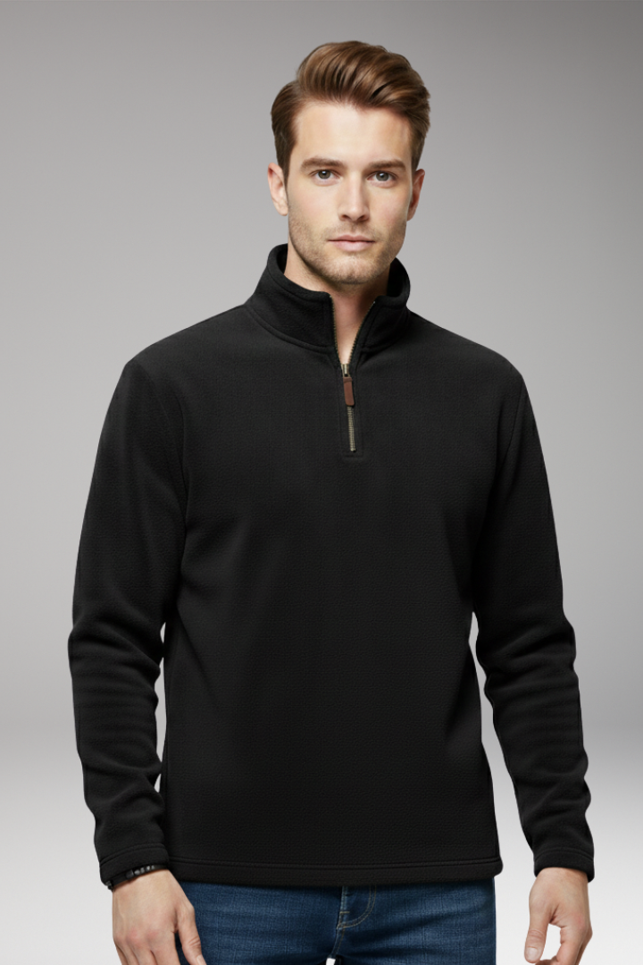 Men’s Pullover with Zip Closure and Fleece Lining