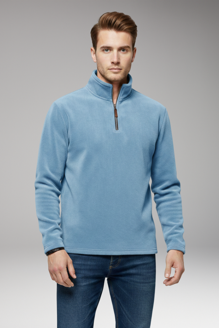 Men’s Pullover with Zip Closure and Fleece Lining