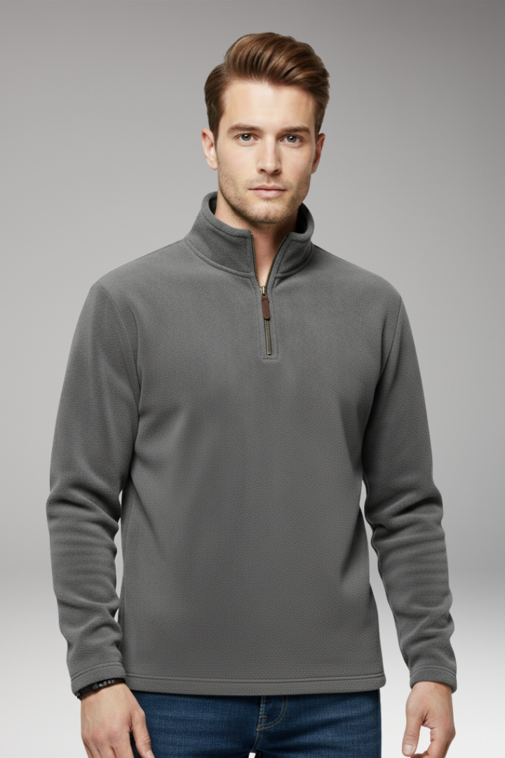 Men’s Pullover with Zip Closure and Fleece Lining