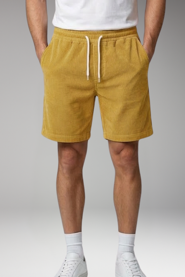 Men's Ribbed Shorts with Drawstring Waist