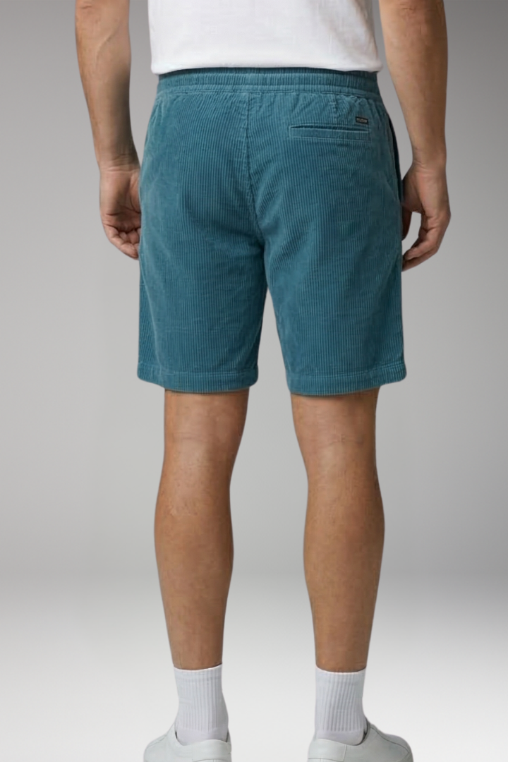 Men's Ribbed Shorts with Drawstring Waist