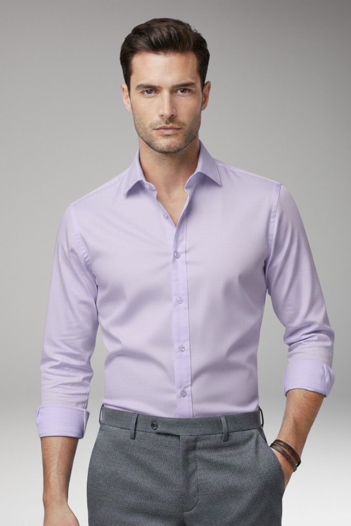Men’s Shirt with Button Closure and Classic Collar