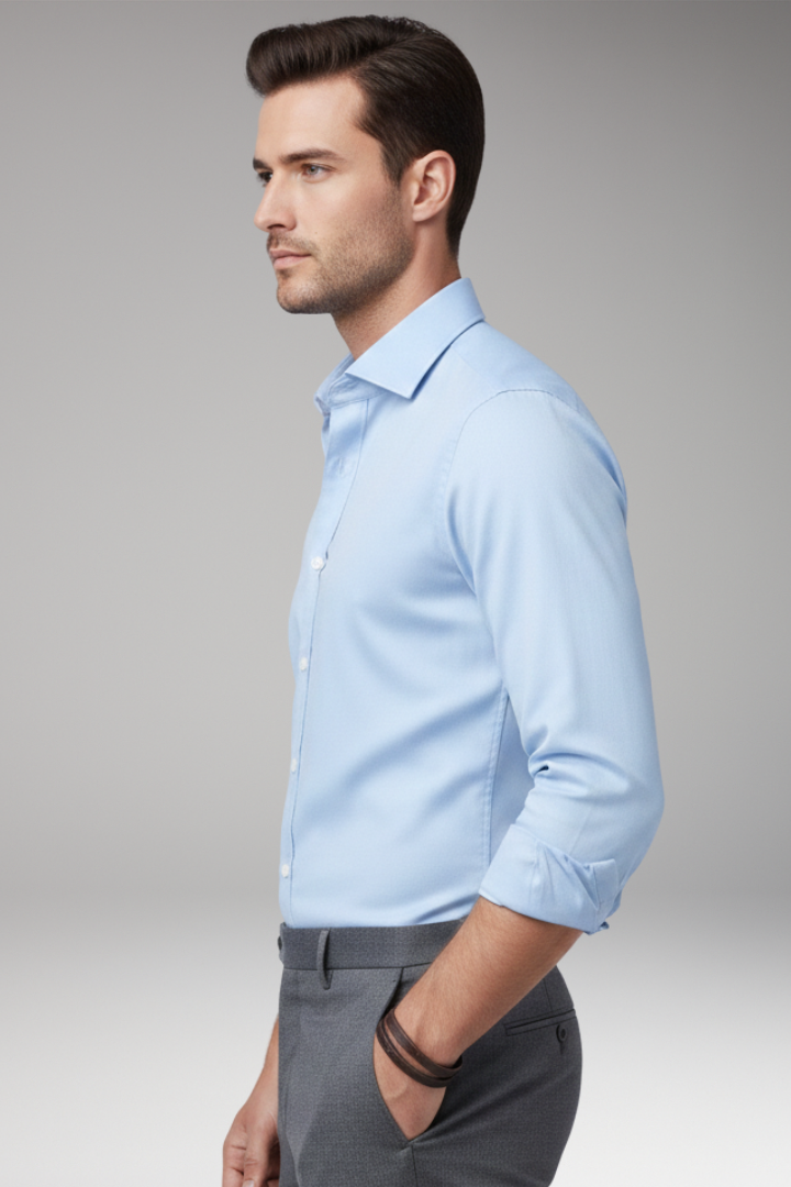 Men’s Shirt with Button Closure and Classic Collar