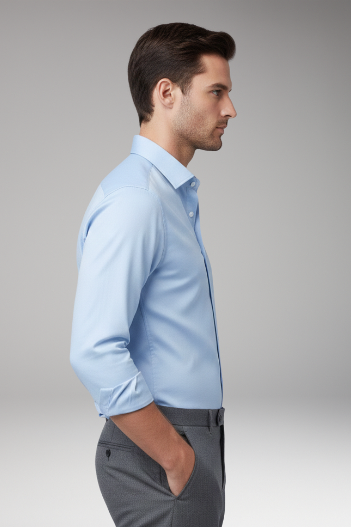 Men’s Shirt with Button Closure and Classic Collar