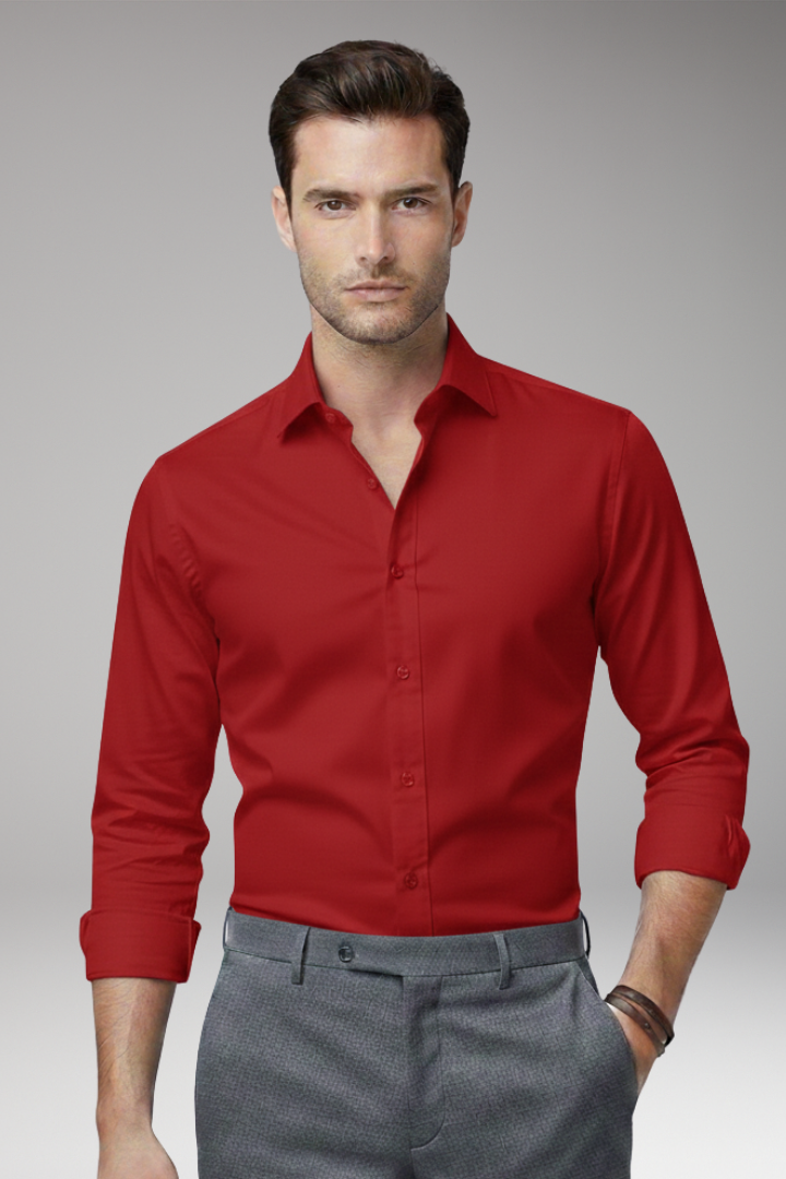 Men’s Shirt with Button Closure and Classic Collar