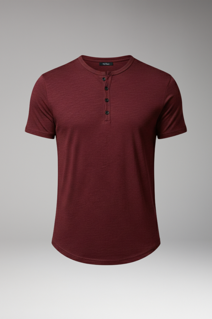 Men's Shirt with Button Fastening and Short Sleeves