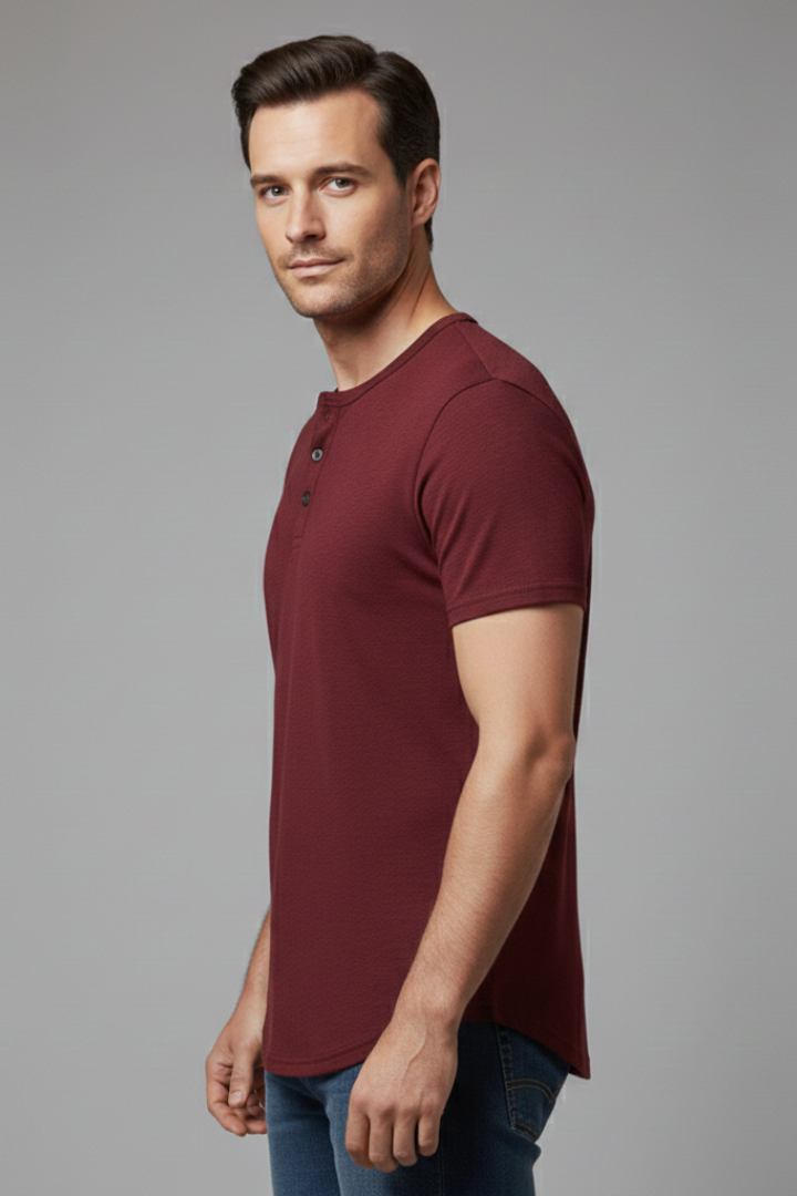 Men's Shirt with Button Fastening and Short Sleeves