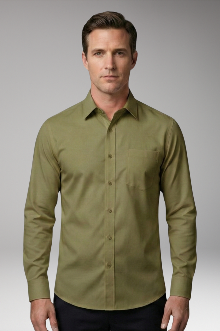 Men's Shirt with Button Placket and Chest Pocket