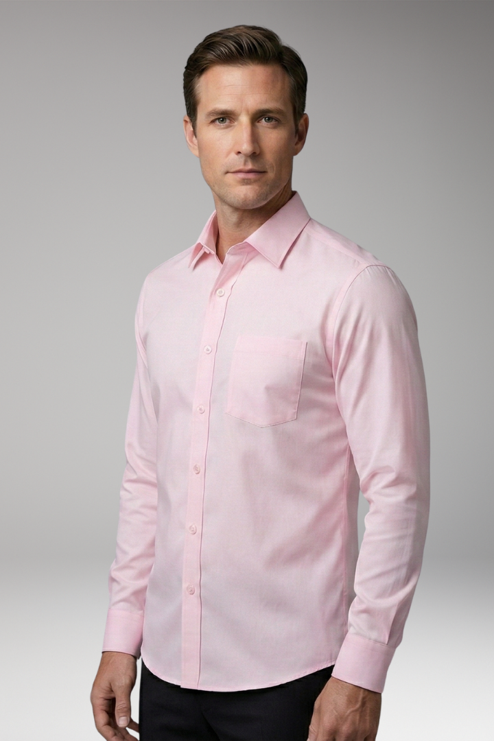 Men's Shirt with Button Placket and Chest Pocket