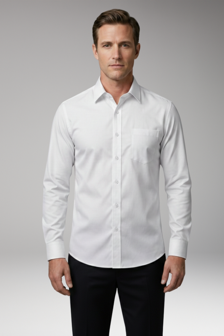 Men's Shirt with Button Placket and Chest Pocket