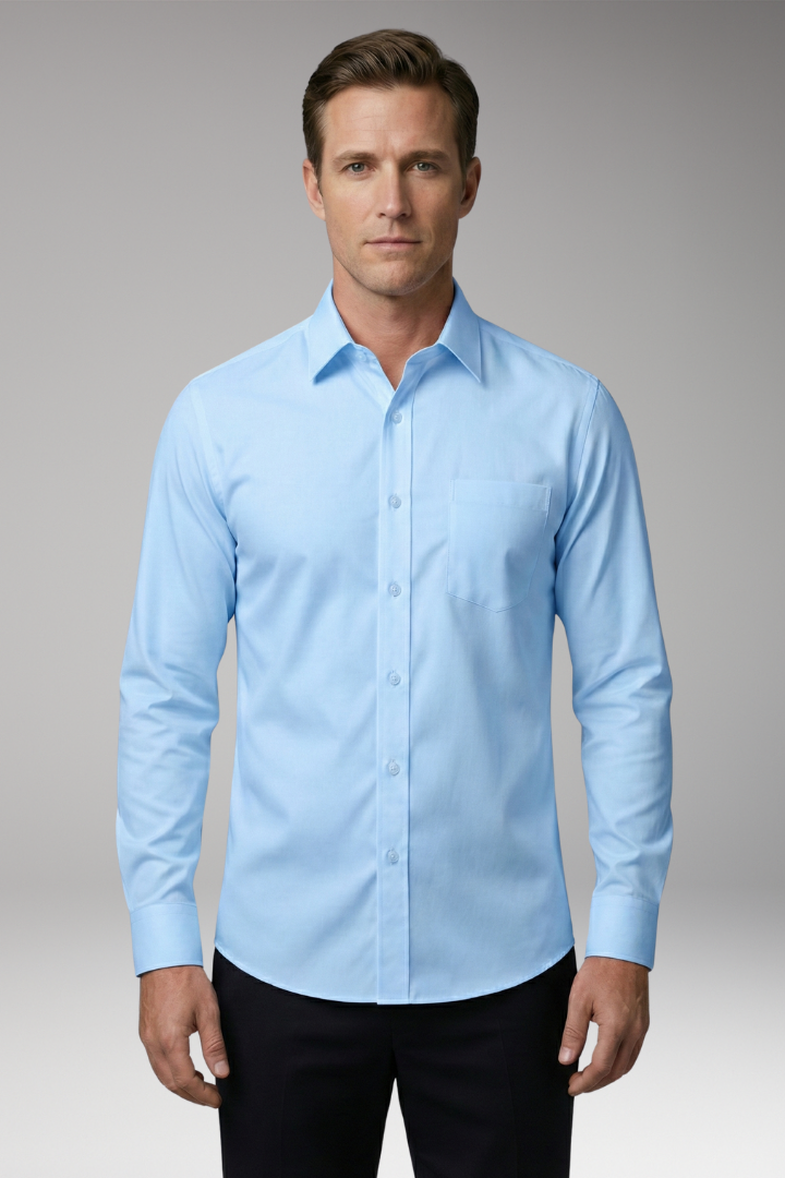 Men's Shirt with Button Placket and Chest Pocket