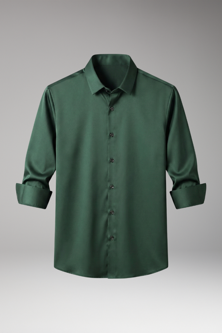 Men's Shirt with Button Placket and Slim Fit