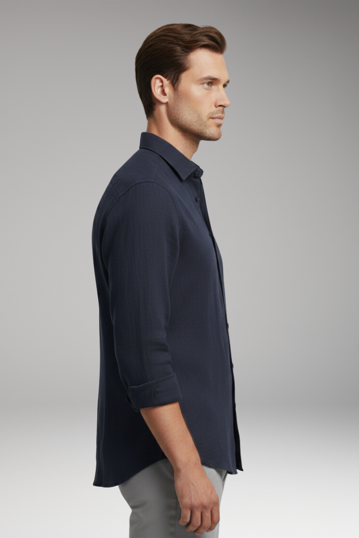 Men’s Shirt with Classic Collar and Button Fastening