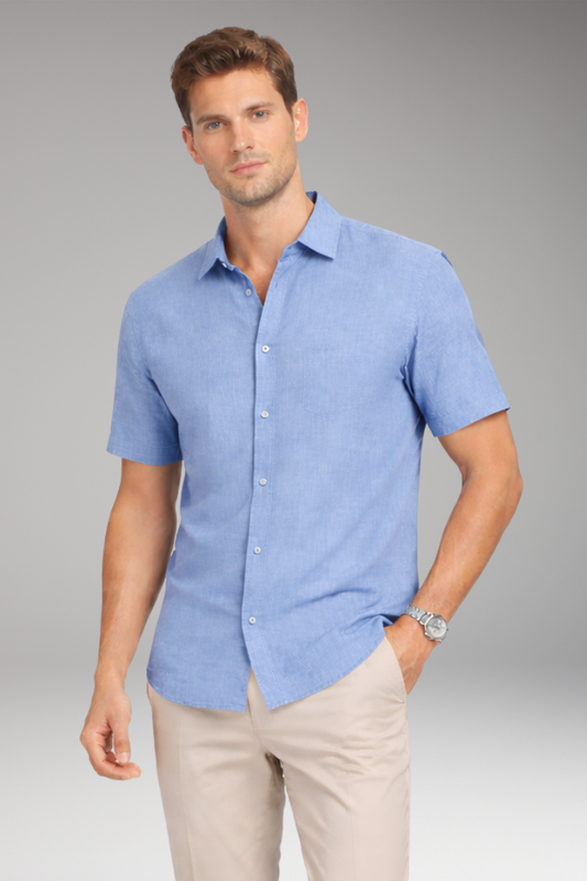 Men’s Shirt with Classic Collar and Button Placket
