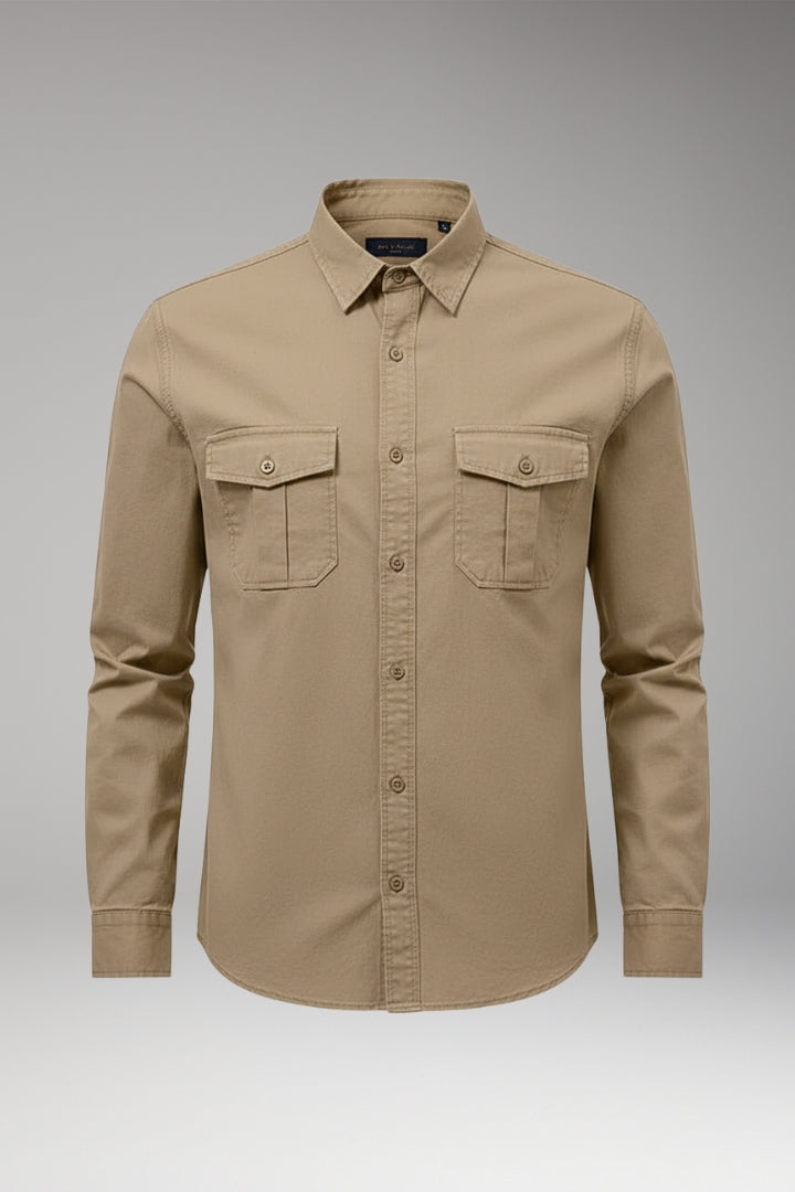 Men's Shirt with Classic Collar and Chest Pockets