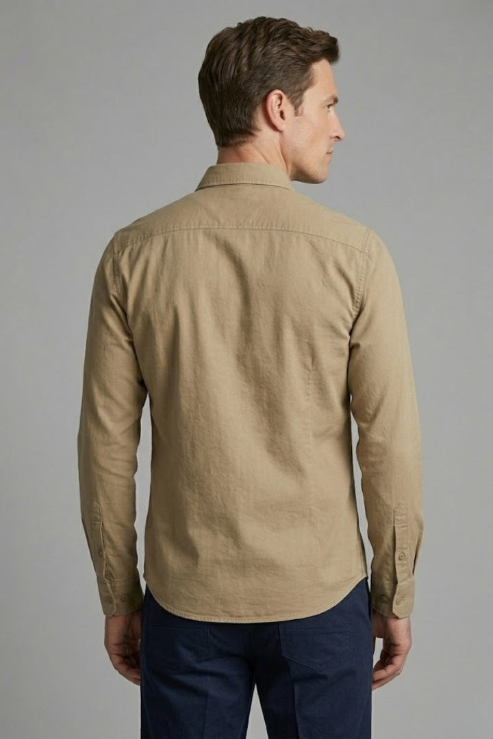 Men's Shirt with Classic Collar and Chest Pockets