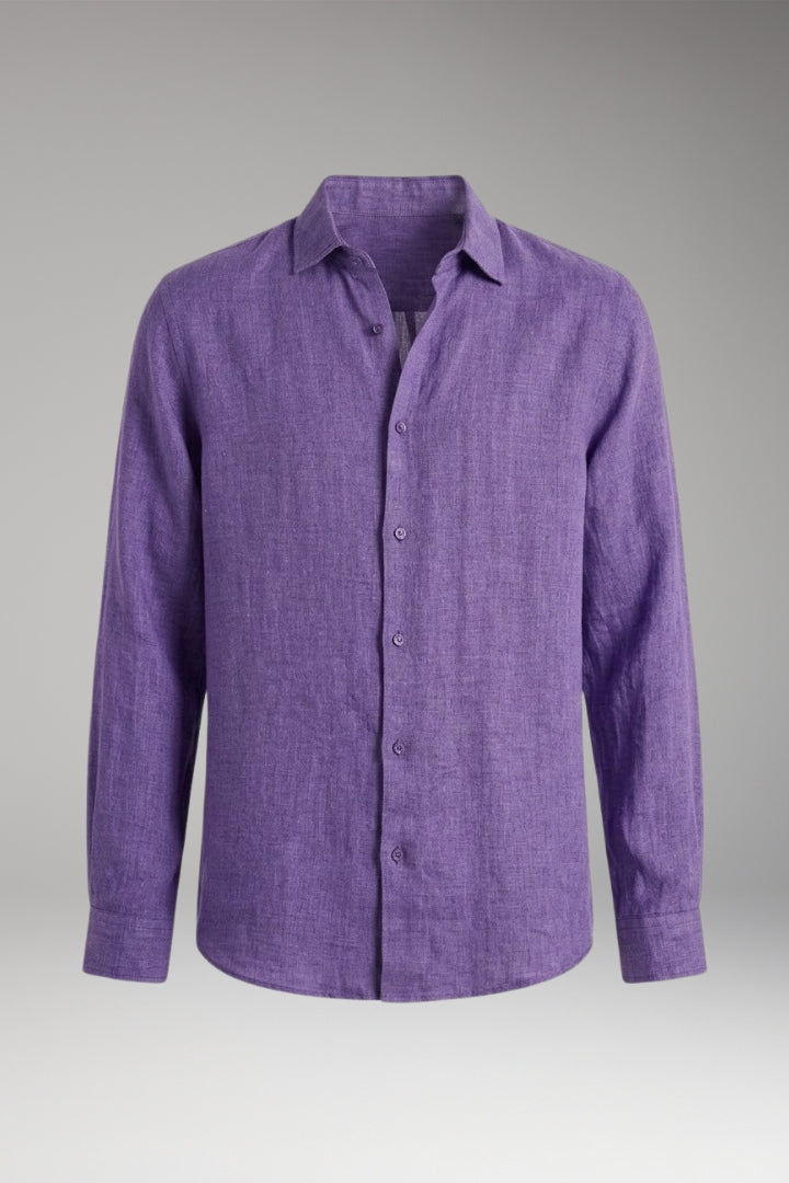 Men's Shirt with Classic Collar and Full Button Placket