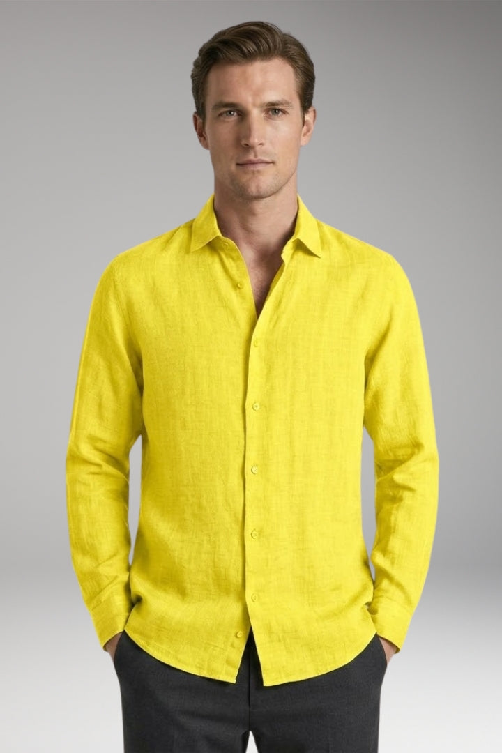 Men's Shirt with Classic Collar and Full Button Placket