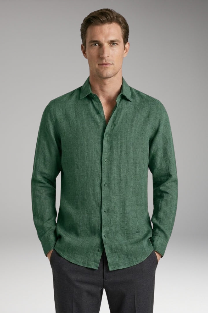 Men's Shirt with Classic Collar and Full Button Placket