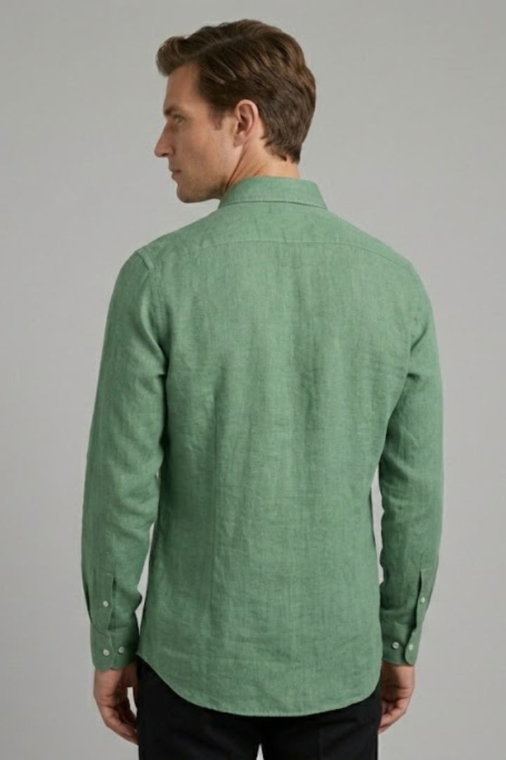 Men's Shirt with Classic Collar and Rollable Sleeves