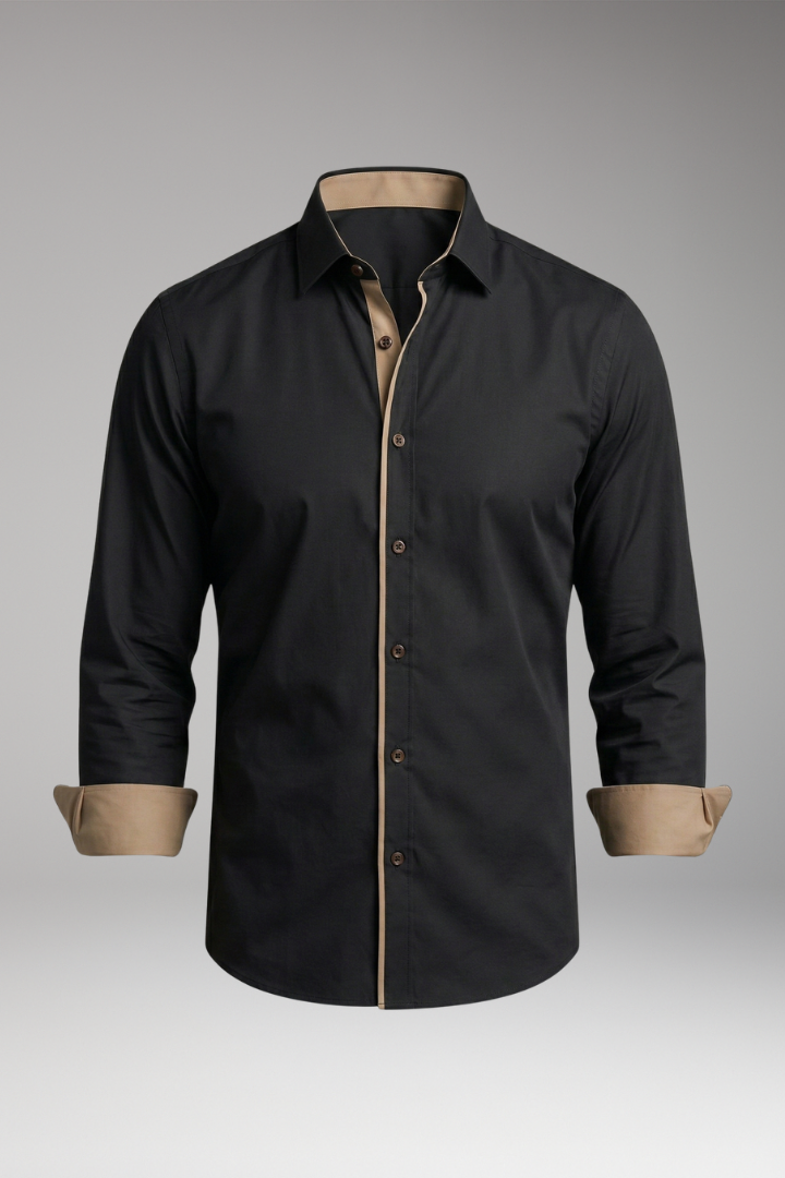 Men's Shirt with Classic Collar and Slim Fit