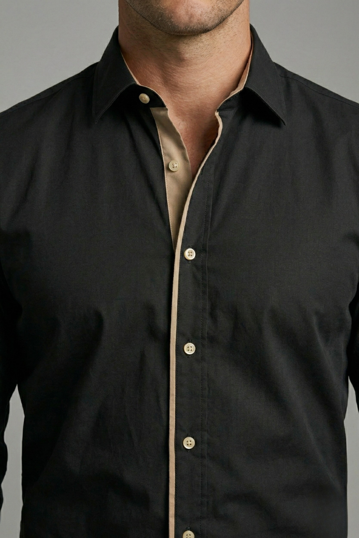 Men's Shirt with Classic Collar and Slim Fit