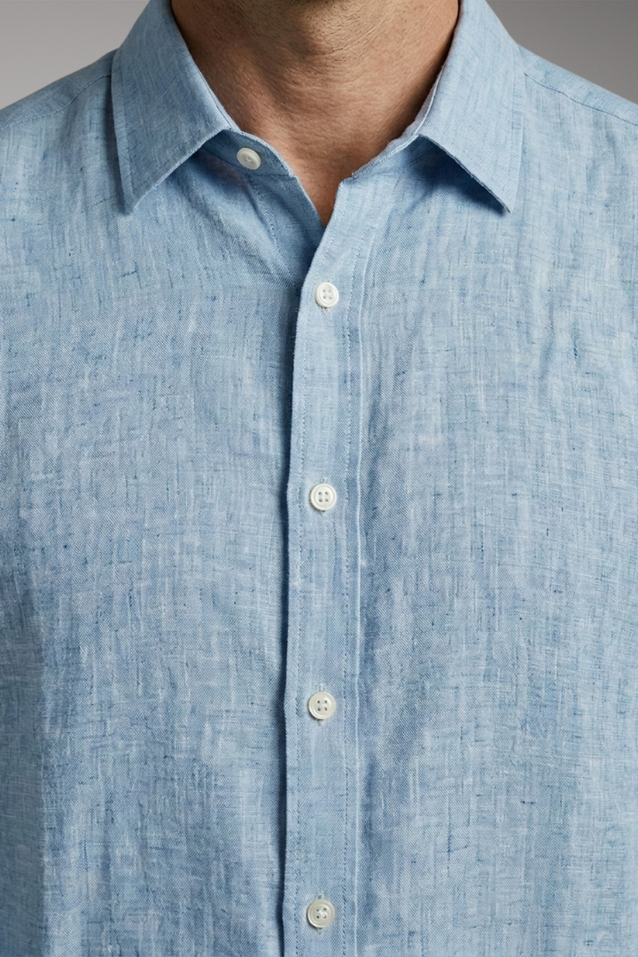 Men's Shirt with Long Sleeves and Button Placket