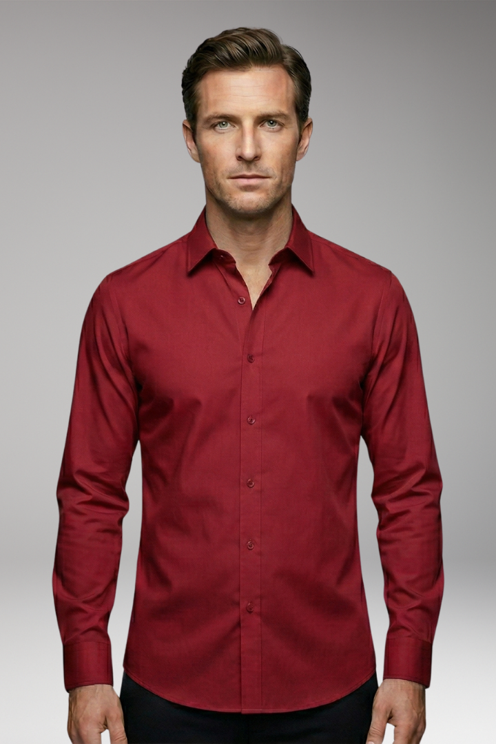 Men's Shirt with Long Sleeves and Slim Fit