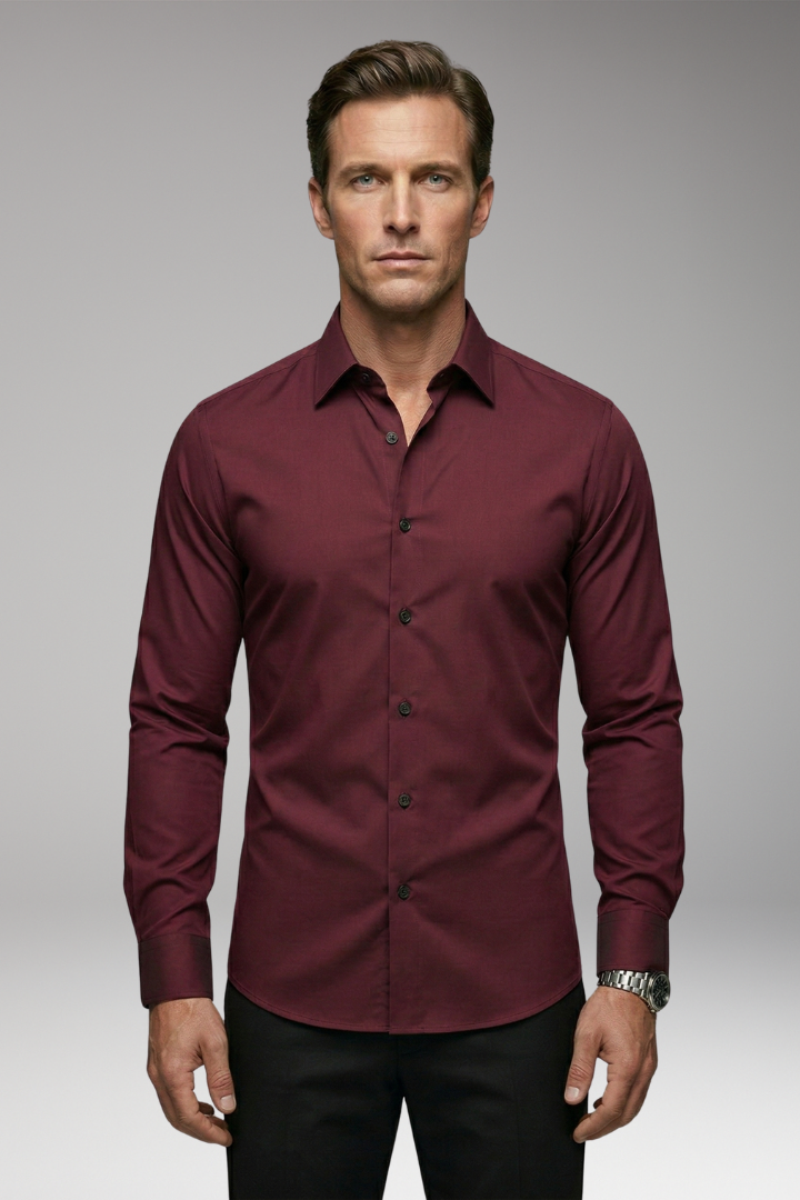 Men's Shirt with Long Sleeves and Slim Fit