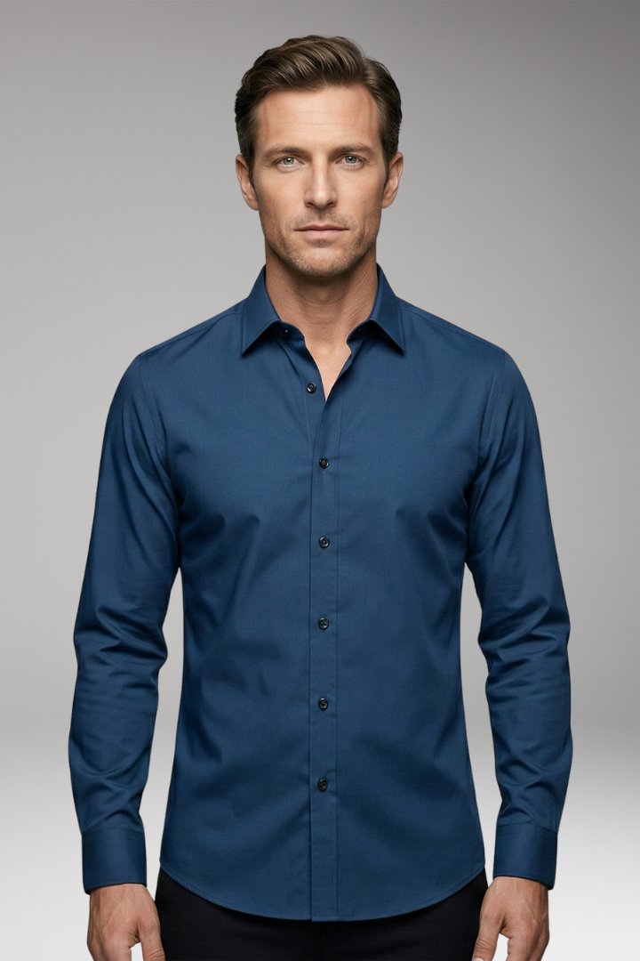 Men's Shirt with Long Sleeves and Slim Fit