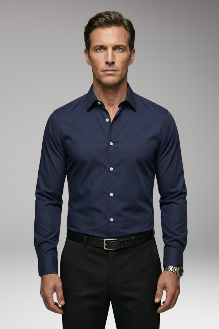 Men's Shirt with Long Sleeves and Slim Fit