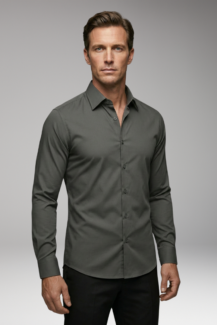 Men's Shirt with Long Sleeves and Slim Fit