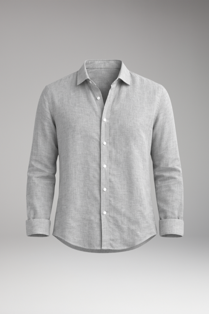 Men’s Shirt with Structured Collar and Long Sleeves