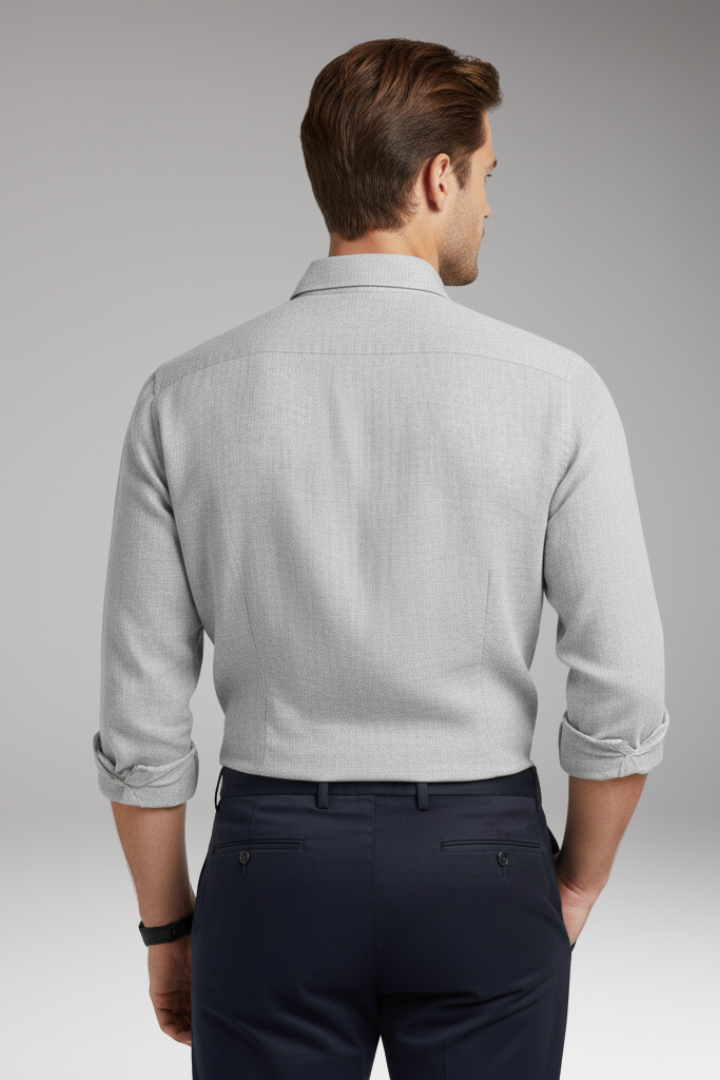 Men’s Shirt with Structured Collar and Long Sleeves