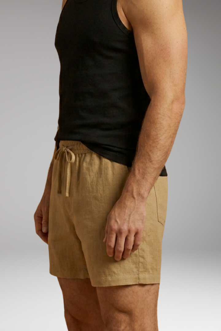 Men’s Short-Length Swim Shorts with Drawstring Waistband