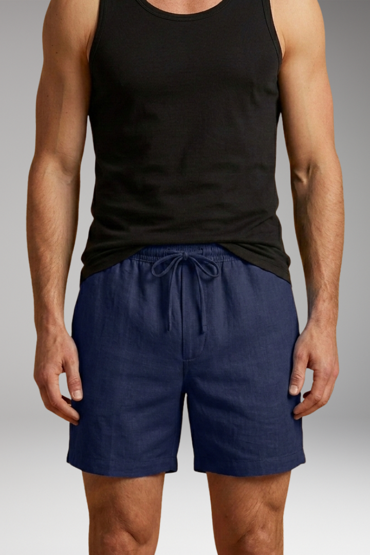 Men’s Short-Length Swim Shorts with Drawstring Waistband