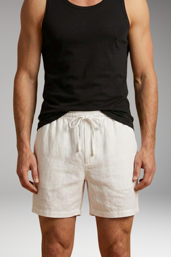 Men’s Short-Length Swim Shorts with Drawstring Waistband
