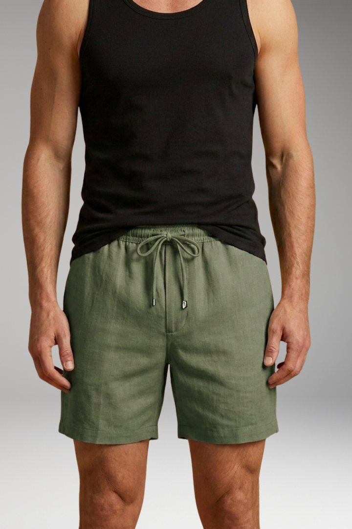 Men’s Short-Length Swim Shorts with Drawstring Waistband