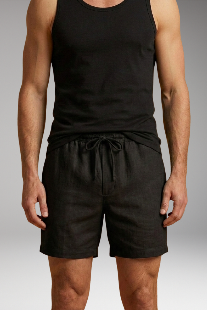 Men’s Short-Length Swim Shorts with Drawstring Waistband