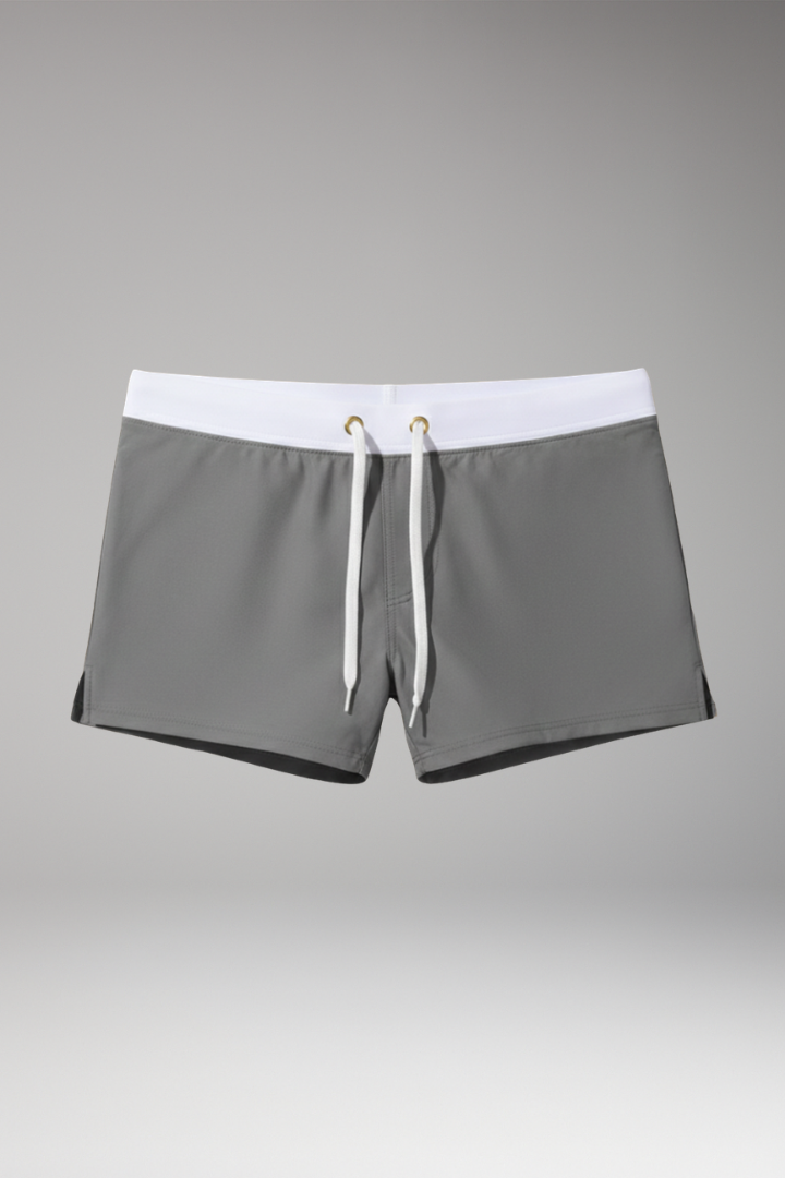 Men’s Short Swim Trunks with Adjustable Drawstring Waistband